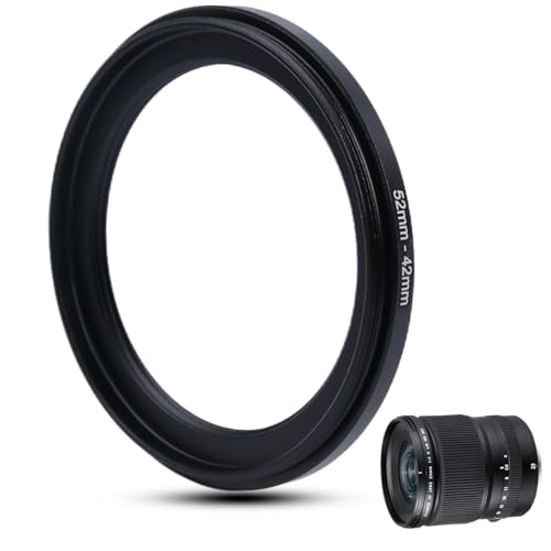 Metal Step Down Ring Filter Adapter - 52mm to 42mm - Metal Ring Step Down Rings Adapter Filter Compatible with All 42mm UV, CPL, ND, Lens Hood, Threaded Lens ect