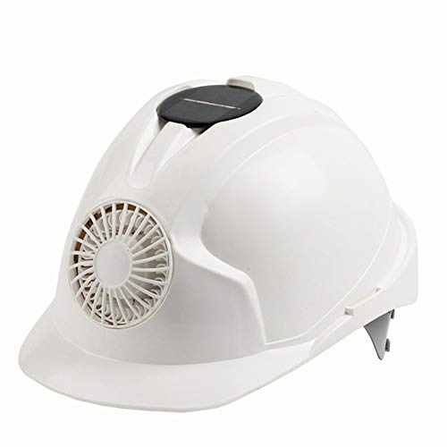 LXFMZ Solar Powered Air Fan Cooled Hat Helmet, USB Rechargeable Sun Hat Unisex Cap Fan Outdoor Cap Helmets,White,One Size