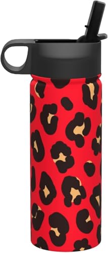 ヒョウ柄 豹柄 (6) 水筒 真空断熱 保温 保冷 スポーツボトル 人気 ステンレスボトル スポーツ飲料対応 漏れない 直飲み530ml 男の子 女の子 おしゃれ プレゼント