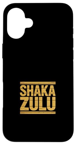Shaka Zulu Funny Saying Gold �A���e�B�[�N���X�g���C�v �X�}�z�P�[�X iPhone 16 Plus �p
