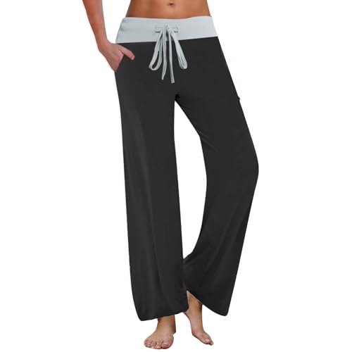 Color Block, ajuste solto, para mulheres, verão, outono, treino, academia, ioga, corte alto, flare,