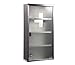 Produktbild Style home Medizinschrank Medikamentenschrank Edelstahl Arzneischrank Erste Hilfe Schrank Glastür mit Schloss 4 Fächer (Silber, 60x30cm)
