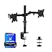 GRIFEMA GB2001-2 Braccio per Monitor Doppio, Supporto per Monitor Regolabile in Altezza per Schermi LED LCD da 13' - 32', Rotazione a 360°,Dimensioni VESA 75/100, capacità di Peso Fino a 9 kg immagine