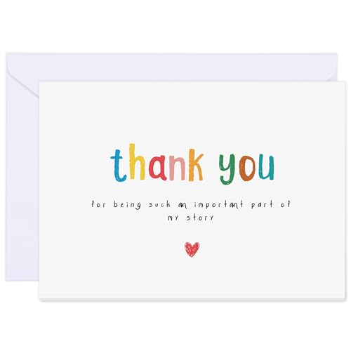 LUXAVELLA 12 Pack Teacher Thank You Cards Thank You For Being a Part of My Journey Teacher Appreciation Card Meaningful Teacher Gift Perfect Teacher Gift Best Teacher Appreciation Gift