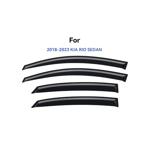 Image of Window Visors Rain Guards for 2018-2023 Kia Rio Sedan, Out-Channel Window Vent Wind Deflectors Visors Shades for Camry 18 19 20 21 22 23 Kia Rio