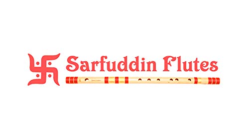 Image of Sarfuddin Flutes 2 Bansuri Combo Set Scale G Base & C Natural Medium Bamboo Flutes Tuned 440hz With Carry Bag