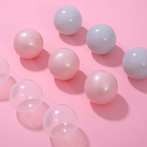 PlayMaty Play Ball Pit Balls- 2.36 Inches Pearl Pink Plastic Phthalate & BPA Free Ocean Ball Crush Proof Stress Balls for Toddlers and Kids Add to Playhouse Pool Ball Pit Accessories(70 Balls) - Thumbnail 6