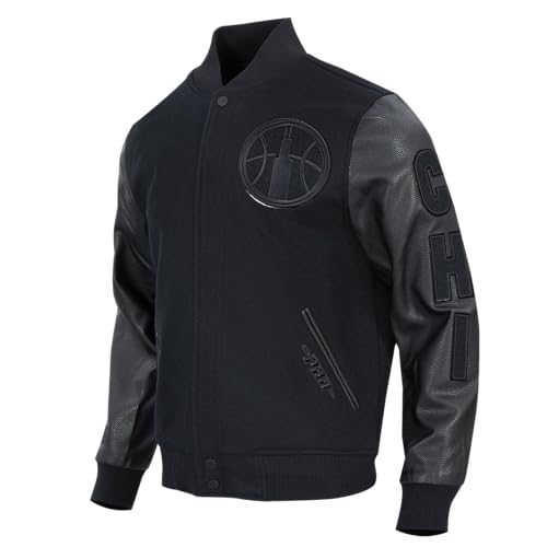 Mens WNBA Classic Triple Black Varsity Jacket3
