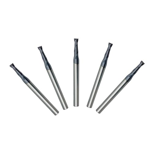 Image of Carbide Square End Mill - 2 Flute - 3 /32 inch-2T (5 Piece, 3 /32 inch) - for Milling Alloy Steels, Hardened Steel, Metal & More - Mill Bits Sets for DIYers & Professionals by LU&MN