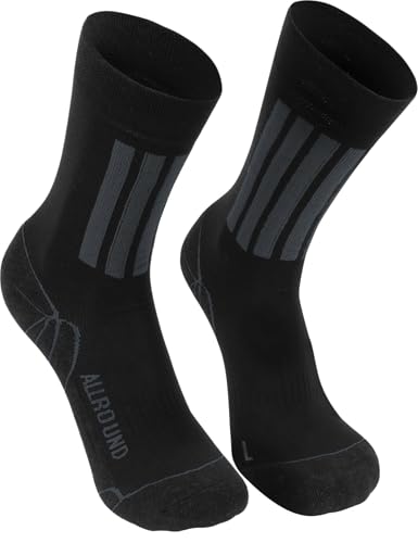 normani 6 Paar X-Static Socken mit Silberfäden - Sport Farbe Schwarz/Grau Größe 39/42