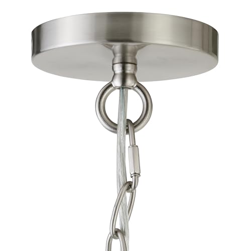Image of Henn&Hart 11 inch Pendant Light Fixture with 6' Adjustable Cord, Brushed Silver