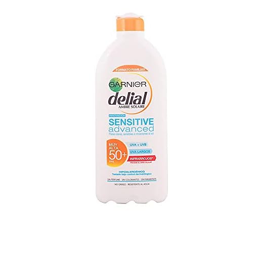 Garnier Delial Sensitive Advanced Leche Solar para Pieles Claras, Sensibles e Intolerantes al Sol, Alta Protección IP50+ - 400 ml