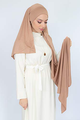 Lamis Hijab – Hijab zum Einfädeln, komplett Jersey HE300 (Nude)