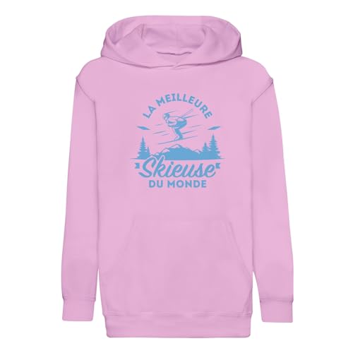 Sweat à capuche enfant la meilleure skieuse du monde sport hiver