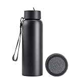 TYLT 24oz Stainless Steel Water Bottle with Built-in Bluetooth Speaker - 12-Hour Playback, Double-Wall Insulation, Portable Audio for Outdoor Adventures & Travel (Black)