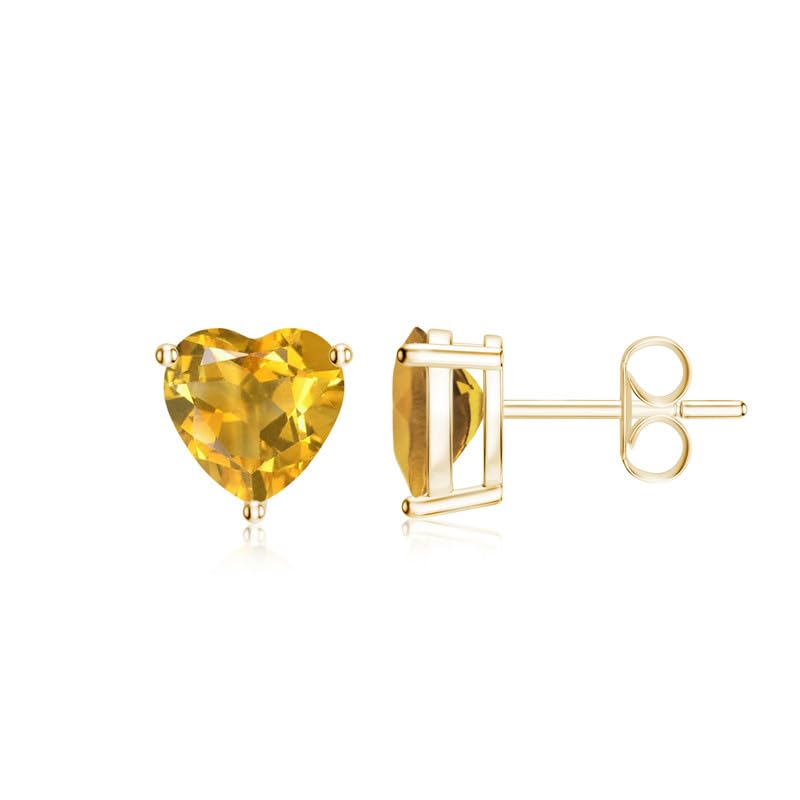 Image of Goldhartz Sterling Silver Genuine, Created or Simulated Birthstone Gemstone 7mm Heart Stud Earrings