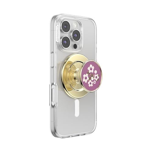 Image of PopSockets Phone Grip for MagSafe, Magnetic Holder, Phone Stand, Flower - Floral Mauve