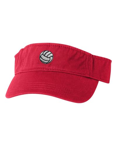 One Size Red Visor Volleyball Embroidered Visor Dad Hat