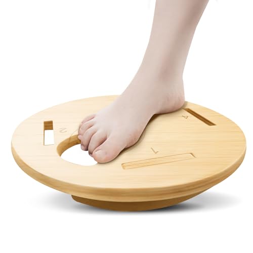 Foot Balance Board for Adults-Wooden Wobble Exercise Balance Board, Round Toes Balance Trainer for Core Training, Physical, Ankle