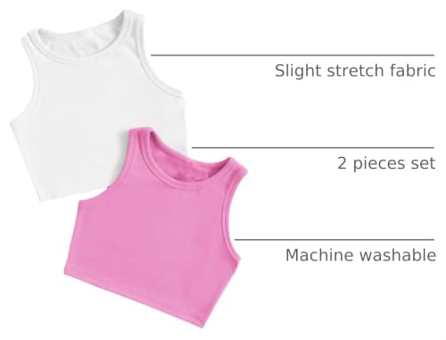 Image of Milumia Girl's 2 Pack Ribbed Knit Sleeveless Round Neck Casual Baisc Crop Tank Top