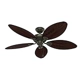 Hunter Bayview Indoor / Outdoor Ceiling Fan with Pull Chain Control, 54', Provencal Gold