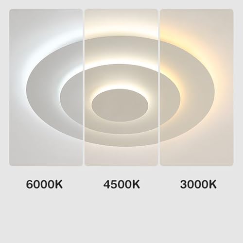 Plafonnier LED Blanc Dimmable 50cm avec Télécommande pour Salon