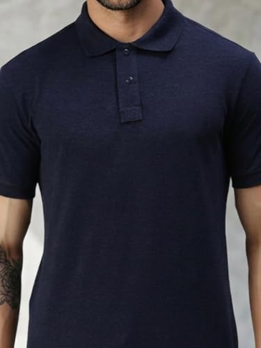 Image of Lux Cozi Men's Cotton Solid Polo Tshirt | Collar Tshirts | Half Sleeves | Stylish & Premium All Day Wear | Pack of 1