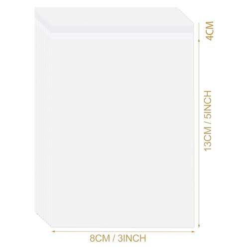 Image of LEUOSO Clear Self Adhesive Bags 100 Packs, 7.5x12.7cm Cellophane Bags /Display Bags Self Seal Bags, Cellophane Bags for Food for Cookies, Cards, Envelopes, Pictures (8x13cm)