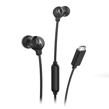 Motorola, Earbuds 3C-S, Conexão USB-C, Fone de Ouvido com Microfone, Preto