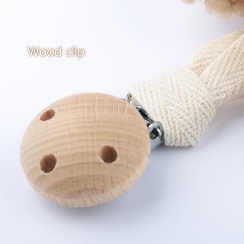 Image of Baby Daisy Pacifier Clip Holder,Light and Soft Dummy Holder Binky Holder Handmade 2 Pack