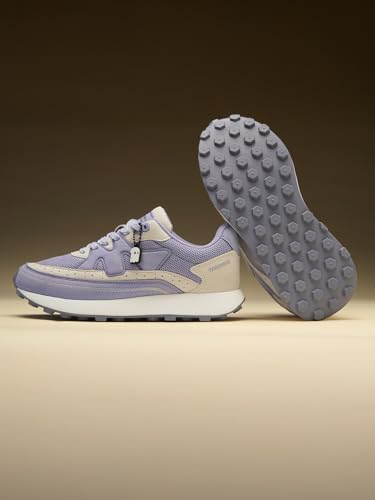 Image of The Souled Store Milano: Women and Girls Low Top Sneakers Retro Trainer Microfiber Suede and Engineered Mesh Cushioned Insole Retro Sole Lace Up Lightweight Breathable