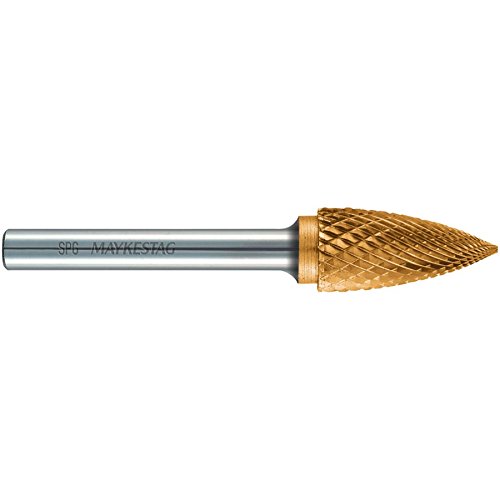 Alpen 780706112100 Hartmetall-Frässtift SPG 6 S6 TIN 12x70mm