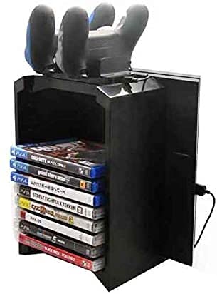 Multifunction Game Disc and Console Storage Stand Tower for Playstation PS4