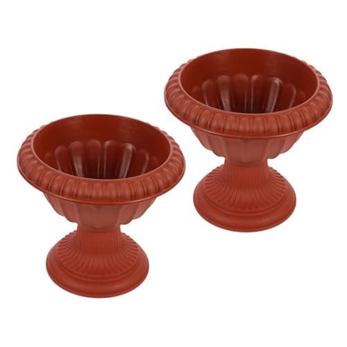 HOODANCOS 2pcs European Style Roman Flower Pot Planter Pots for Outdoor Garden Decorative Urn Vases for Wedding Flower Arrangement