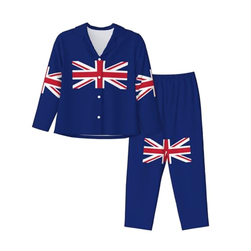 Pyjama manches longues femme vêtement de nuit deux pièces imprimé UK