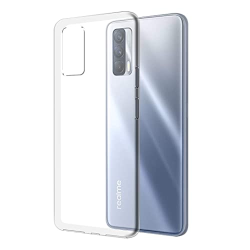 Image of Soft Flexible Silicone Back Cover Compatible with Realme X7, Transparent Case