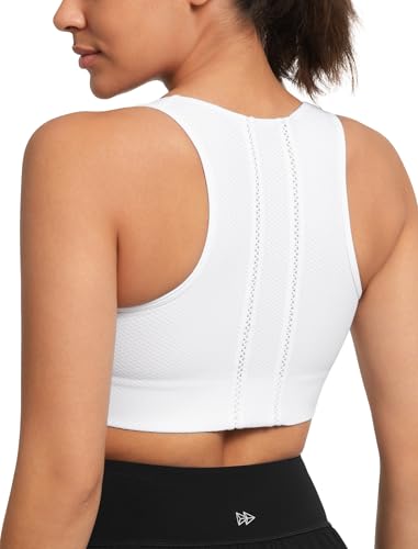 Yvette High Impact Sports Bras for Women with Front Zipper Full Support Racerback Sports Bra Plus Size for Running Gym2