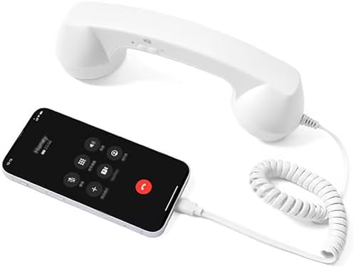 Retro Type-C Wired Phone Handset - Vintage Receiver for Android & iPhone, Classic Landline Style (Red) - Upgrade Your Communication Experience with