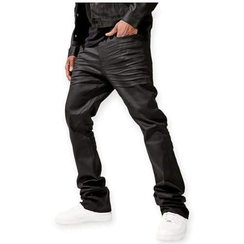Men Martin Stacked Smooth Criminal Denim 2.0 (Jet Black)4