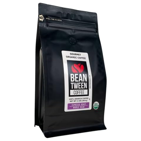 Beantween Coffee: Premium Organic ESPRESSO ROAST Whole Bean (2 lb) of 100% Arabica Coffee – Low Acid, MOLD-FREE, Certified Organic, Kosher, Single Origin, Woman-owned Cover