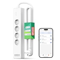 Meross 4000W Ciabatta Elettrica WiFi Smart Alexa, Multipresa Controllo Vocale con 4 Schuko 4 Porte...