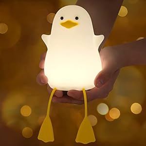 Duck Night Light for Kids, Cute Benson Ducks Gifts, Squishy Touch Silicone Animal Nursery Bedside Lamp Goose Gifts, Dimmer & Rechargeable, Birthday Gifts for Boys Girls Women Teens