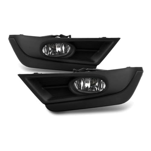 Wajir Black for Honda for CR-V 2017-2019 Bumper Fog Lights Driving Lamps+Bulbs Left Right H8 Bulb-Mounting Bracket Heavy Duty Polycarbonate-Lens Halogen-Lighting Technology WJR0580