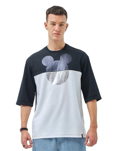 T-shirt noir Disney pour homme Bewakoof en coupe super ample taille M