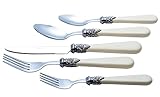 Exzact Cutlery Set 20pcs Antique Cream Handles, Stainless Steel with Ivory-Coloured Detailed Handles, Traditional Vintage Retro Style - Image 5