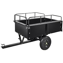 750 LBS Utility Trailer, 15 Cu.Ft Heavy Duty Steel Dump Cart Garden Trailer, with Removable Sides, Hand Pull & Foot Pedal Wagon for ATV, UTV, Lawn Mower, Tractor, Multipurpose Yard Trailer, Black