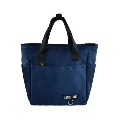 QINGZY Bolsa Térmica Porta Alimentos para Mujer Hombre y Niños, Lunch Bag Isotérmica Reutilizable con Forro Impermeable Antifugas, Bolsa Comida Trabajo con Bolsillos para Oficina, Escuela, Picnic