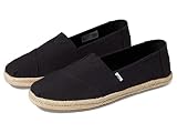 TOMS Klasyczna lina Alpargata Mokasyn płaski Kobiety, Całkowita czerń, 37.5 EU