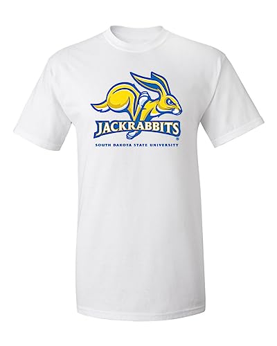CornBorn SDSU Tee Shirt - South Dakota State University T-Shirts - Primary Logo - White - Large
