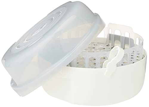 MAM Esterilizador de microondas I para esterilización rápida y fácil con vapor o agua fría | Esteriliza hasta 6 botellas en 5 minutos | Accesorios para bebés | Gris - imagen 2